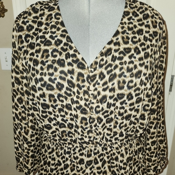 Ricki's flowy chiffon leopard print dress  in size 14 - Picture 6 of 16